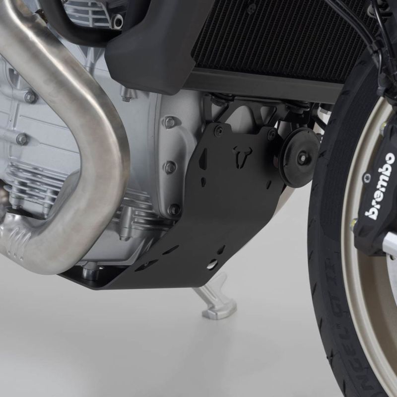 SW-Motech engine guard aluminium, black – Moto Guzzi V100 Mandello / S