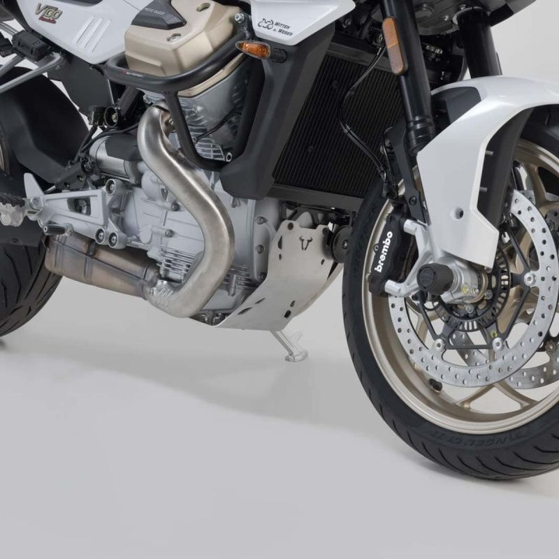 SW-Motech engine guard aluminium, silver – Moto Guzzi V100 Mandello / S
