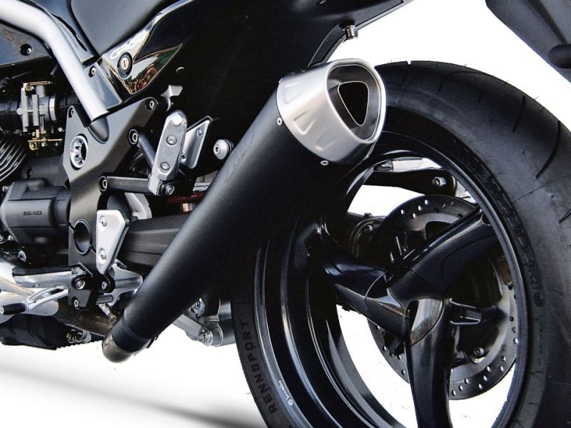 ZARD Slip-on 2-1 conical round black stainless steel for Moto Guzzi Griso