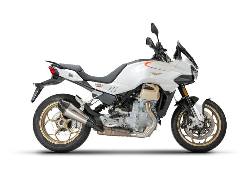 ZARD Slip-on 2-1 with carbon end cap titanium for Moto Guzzi V100 Mandello