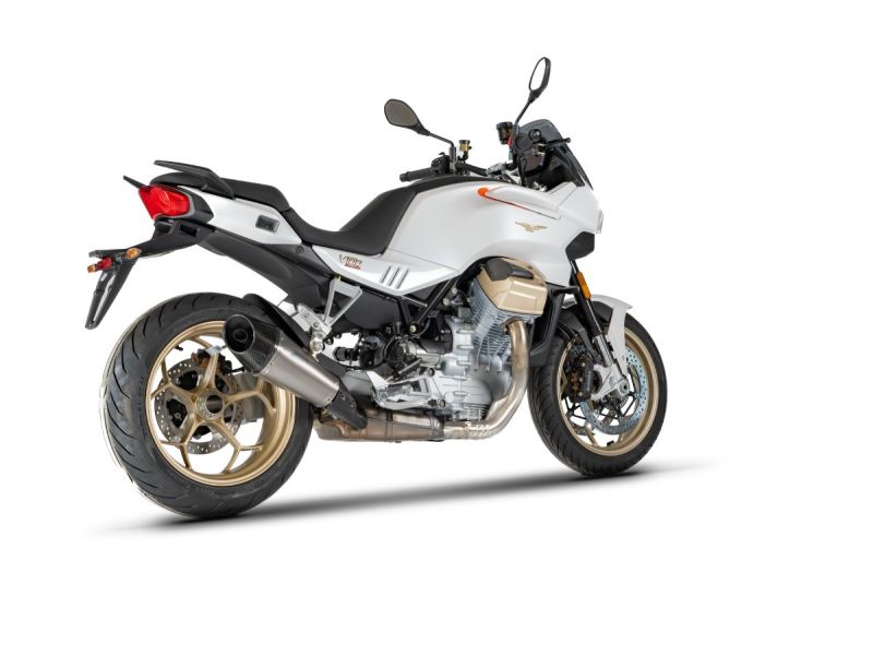 ZARD Slip-on 2-1 with carbon end cap titanium for Moto Guzzi V100 Mandello