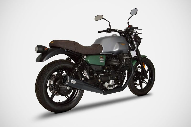 ZARD Slip-on 2-2 Edelstahl schwarz für Moto Guzzi V7 850