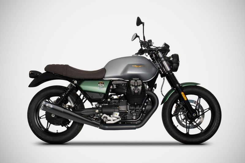 ZARD Slip-on 2-2 Edelstahl schwarz für Moto Guzzi V7 850