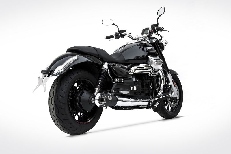 ZARD Slip-on 2-2 round black stainless steel for Moto Guzzi California 1400