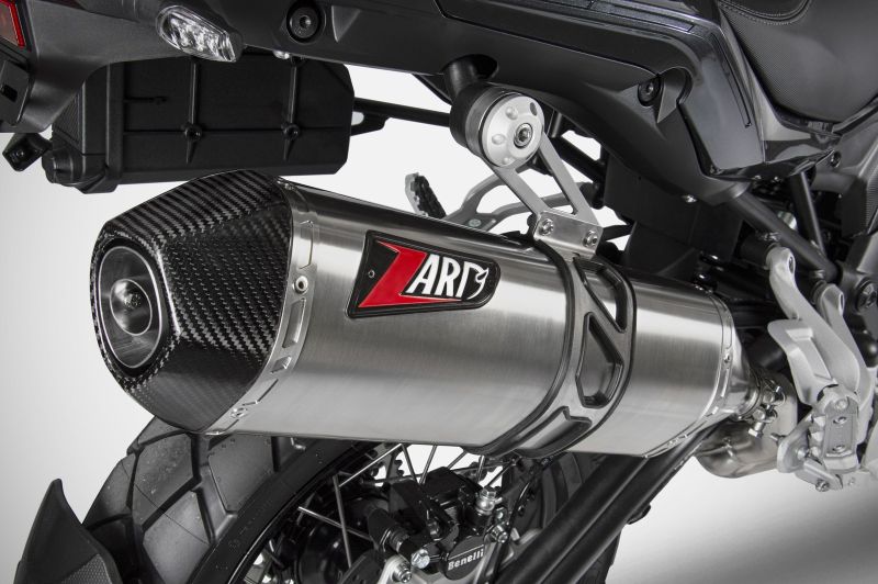 ZARD Slip-on Edelstahl mit Carbon-Endkappe für Benelli TRK 502 X