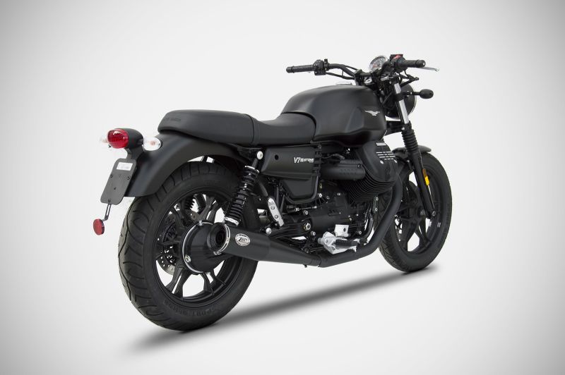 ZARD Zuma Slip-on 2-2 Edelstahl schwarz für Moto Guzzi V7 III